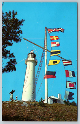 Gibbs Hill Point View Somerset George Iron Light House Vintage Chrome Postcard