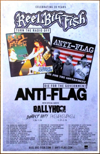 REEL BIG FISH ANTI-FLAG Tour 2017 Ltd Ed RARE New Poster +BONUS Punk Rock Poster