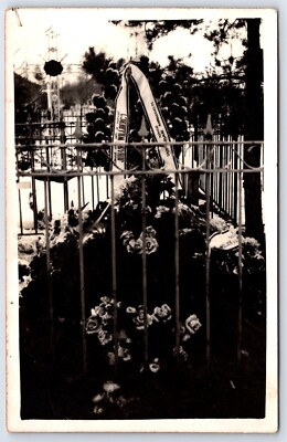 Postcard RPPC Estonia Graveyard Cemetery Flowers Juhan Willberg AP11