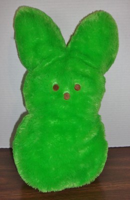 Peeps Green Just Born Soft Plush  Peep Bunny Marshmallow Easter Candy Toy 15''