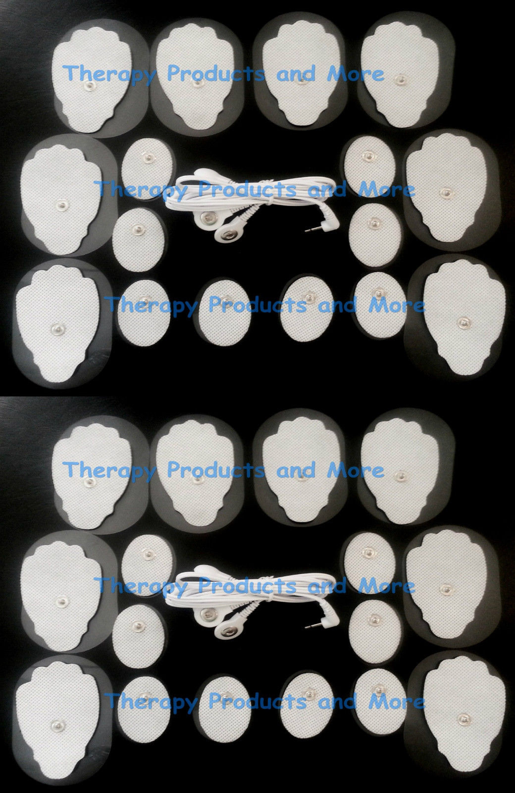 2 ELECTRODE LEAD CABLES(2.5mm)+ PADS(16 LG + 16 OVAL) ISMART C...