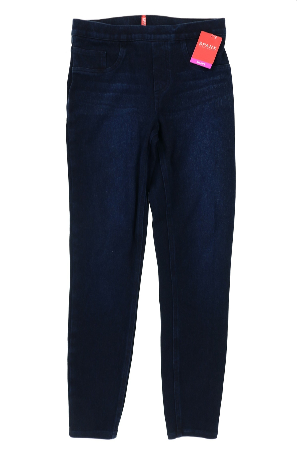 Spanx 166245 Womens Cotton Blend Skinny Ankle Leggings Blue Size Small