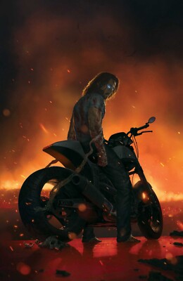 BRZRKR 1 Pen & Ink NYCC Rahzzah Motorcycle Foil Variant NM Keanu Reeves Lmt 750