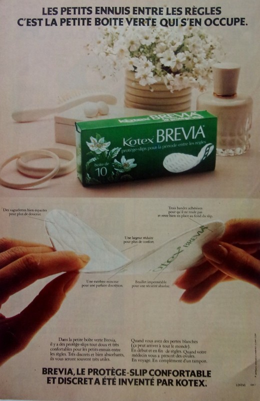 Publicite  Hygiene   FÃ©Minine   Kotex Brevia  Serviettes    Annee 1980  M 1698