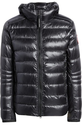 Pre-owned Canada Goose Crofton Water Resistant Packable Quilted Fill Down Jacket Size M In Black