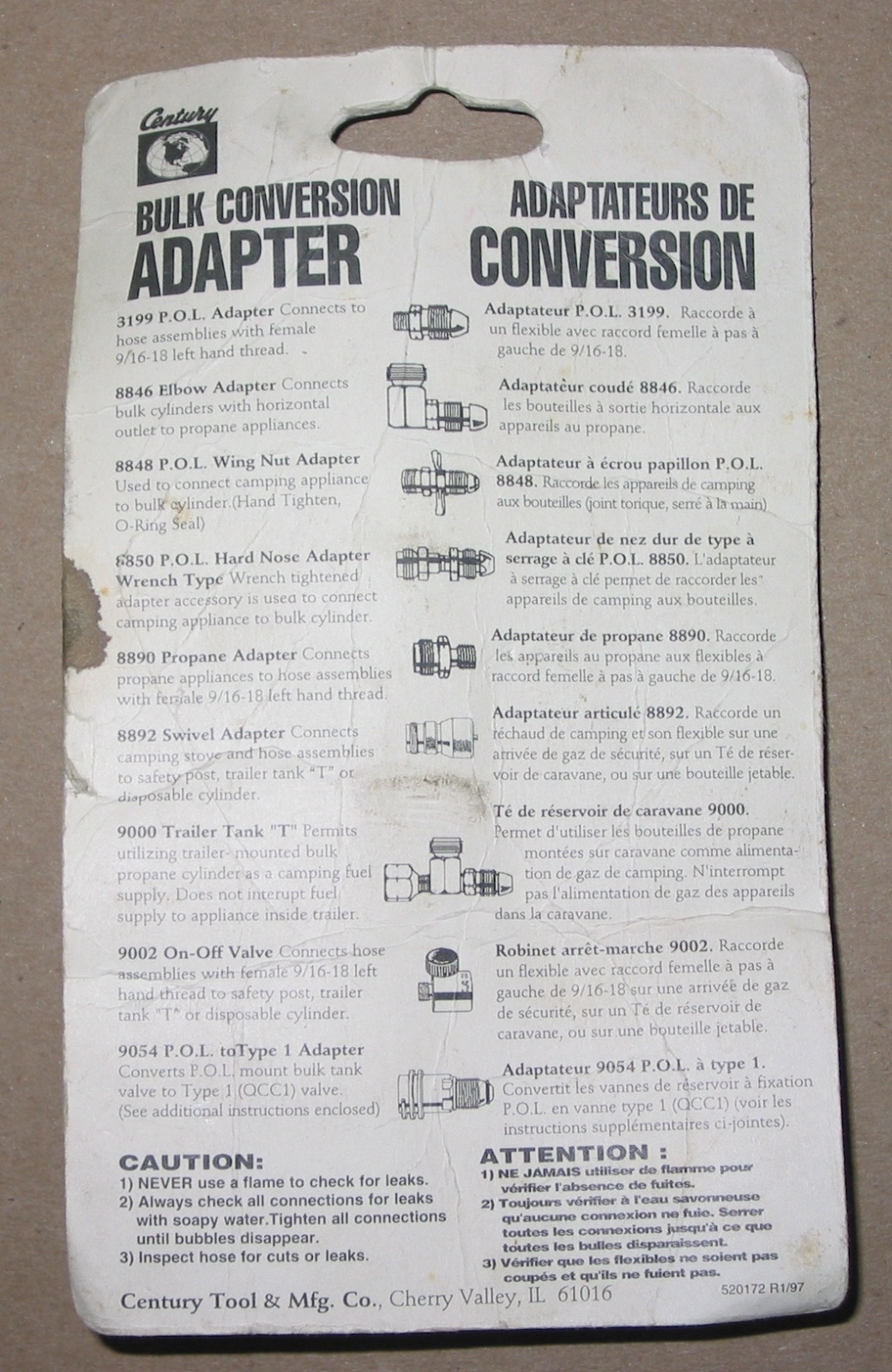 Century Propane Hard Nose Adapter #8850