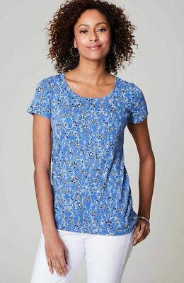 J. Jill ~ XL ~ NEW Very Pretty and Comfortable Pima Scoop-Neck Tee ~ NWT (1D2)