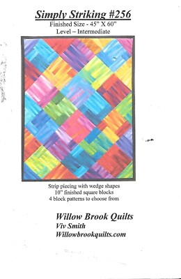 Willow Brook Quilts #256 Simply Striking 45'' x 60'' Quilting - NIP