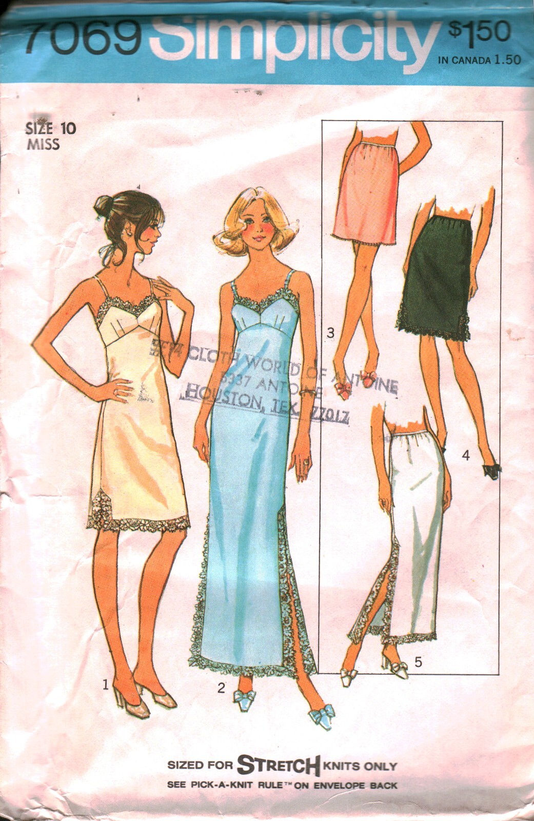ONE PATTERN　P-MODEL 7069 Vintage Simplicity SEWING Pattern Misses Slip Half Slip