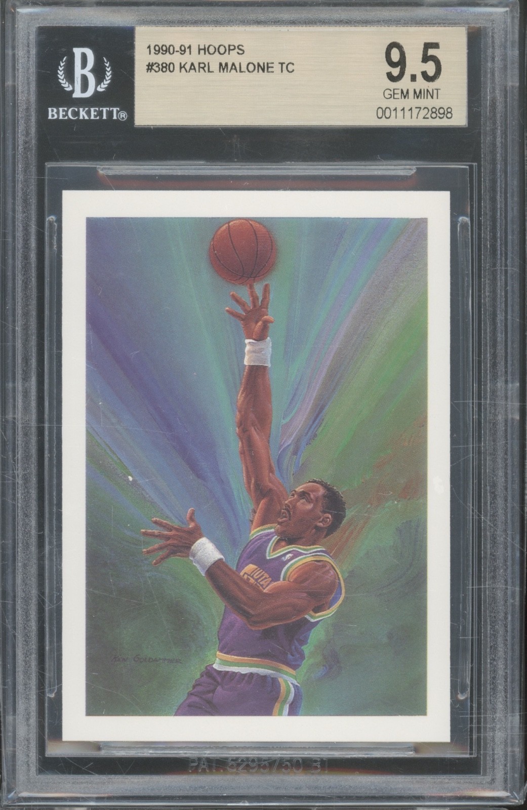 1990 NBA Hoops Basketball #380 Karl Malone Gem Mint BGS 9.5