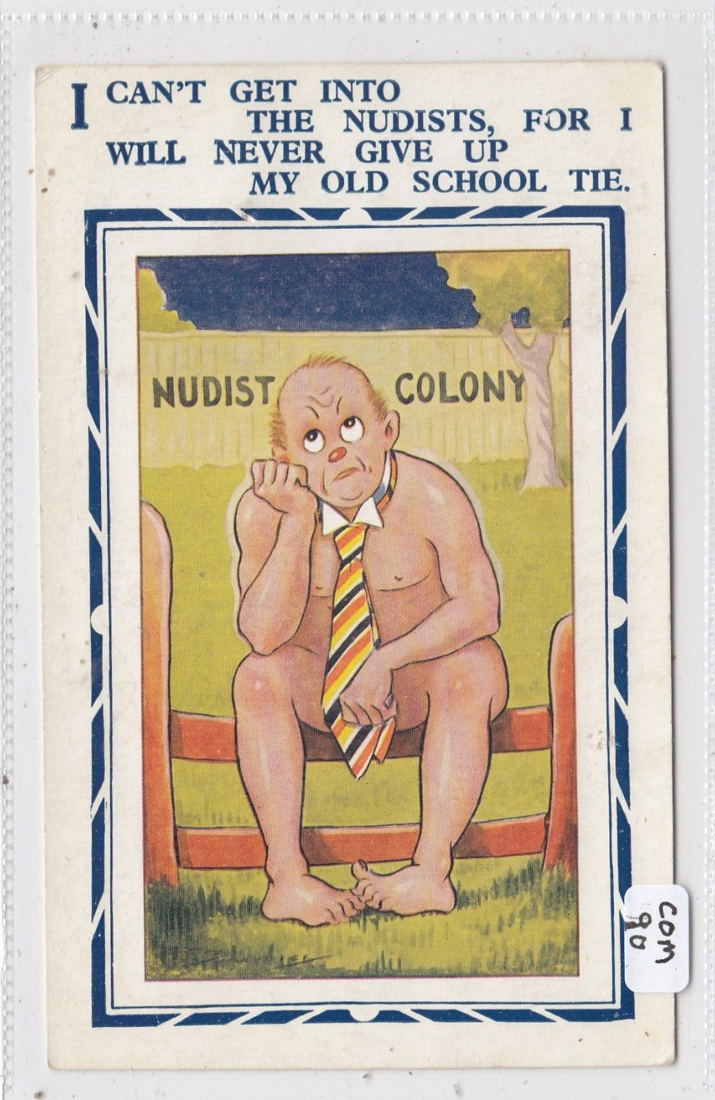 old nudist COMIC postcard NUDIST CAMP / Colony - Gent with Old School Tie | eBay