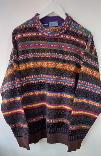 80s Vintage KENZO Sweater Pullover Knitted Size L Made In