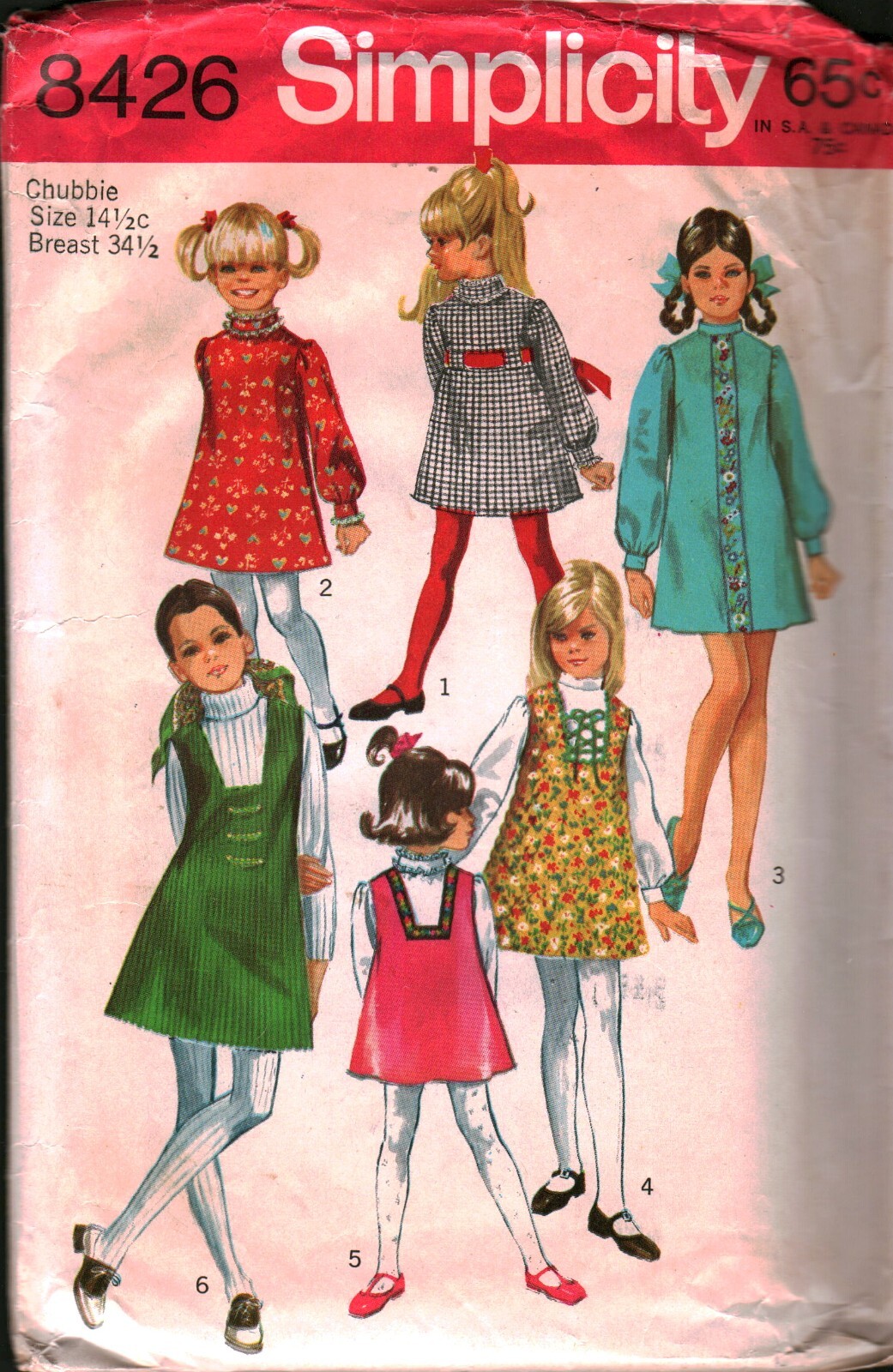 8426 Vintage Simplicity Sewing Pattern Girls Jumper Slip