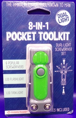 Pocket Tool Kit Dual LED Light 6 Screwdrivers Set (WX) LED Flashlight &Tasklight