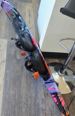 Black 64-Inch Hydroslide Adult Wide Track Water Skis Combo Pair