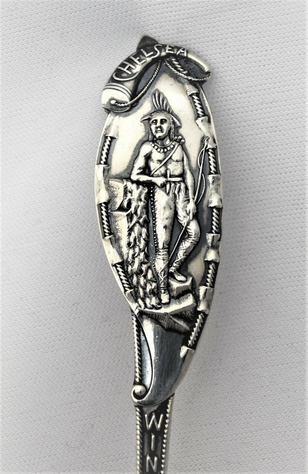 VINTAGE Addison Sterling Silver Souvenir Spoon Indian Winnisimmet Chelsea Maine