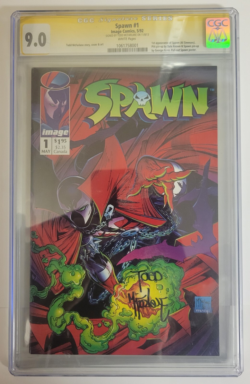 アメコミリーフ Spawn #1 CGC 9.4 サイン入り！！！
