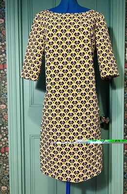 Gorgeous Vintage Inspired Geometric Print Shift Dress By Lola & Liza - Size 16
