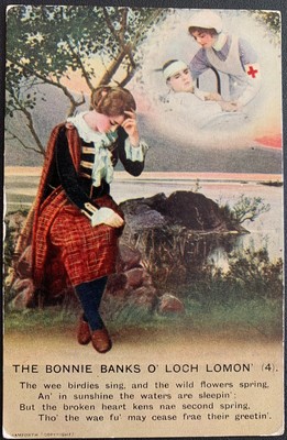 WW 1 Post Card - The Bonnie Banks O'Loch Lomon' Pub. by Bamforth & Co. England