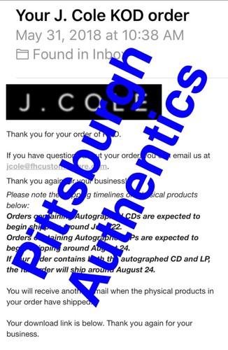 J COLE SIGNED KOD CD ALBUM FRAMED AUTOGRAPH JERMAINE (Kendrick Lamar Drake)