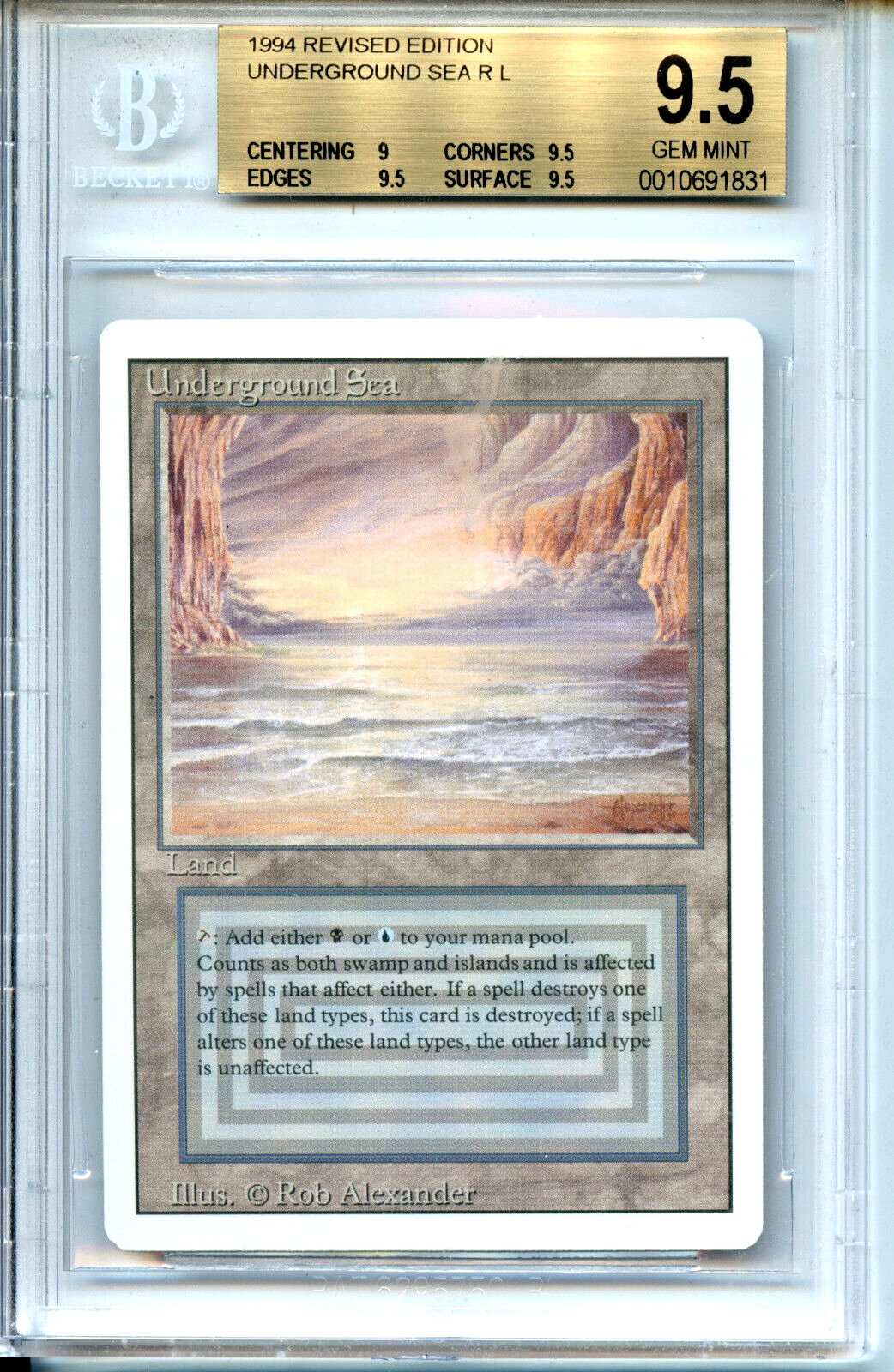 MTG Revised Underground Sea BGS 9.5 Dual Land Card Magic
