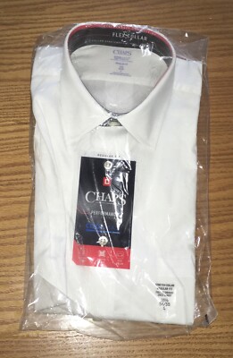 NWT Mens Chaps Performance Engineering Cool Max White Dress Shirt 16-1/2 34/35