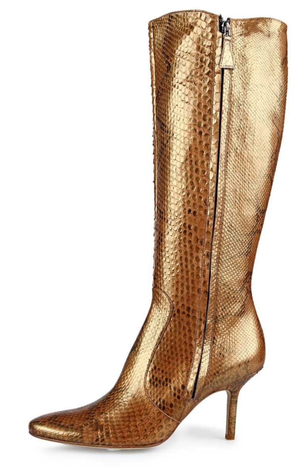 HIGH ANYI MORDI LONDON PYTHON LEATHER GOLD STIEFEL BOOTS SCHUHE SHOES HIGH KNEE 42