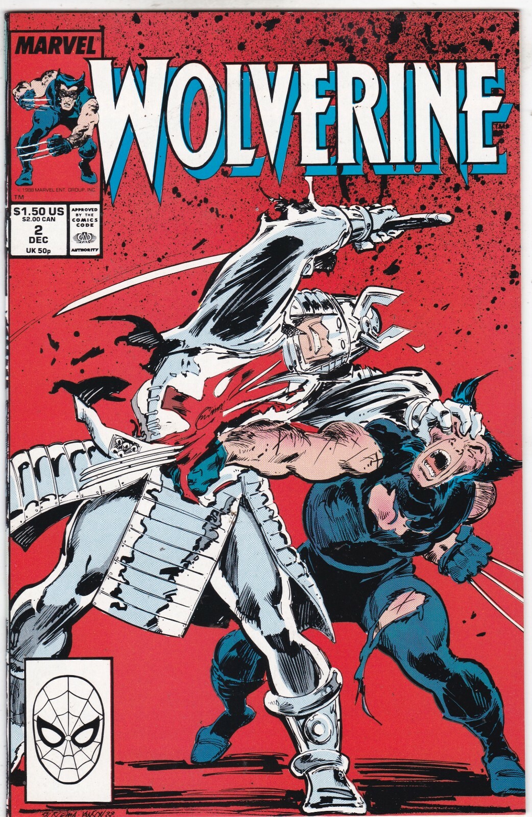 Marvel Comics Wolverine #2 Dec 1988 NM- Vx. The Silver