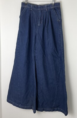 Free People Equinox Denim Jeans Size 27 Blue Wide Leg Pants W30 L31 RP £118  