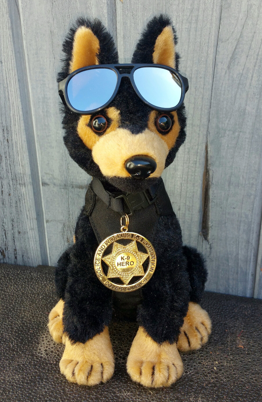 plush black german shepherd