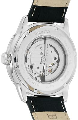 Pre-owned Bulova Classic Automatic Men's Stainless Steel Watch - 96a135 In Silver Tone/ Black Strap