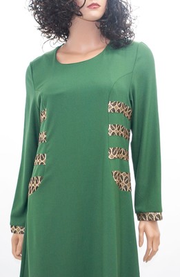 Muslim Women Applic Turkish Abaya Fancy Green Stylish Abaya Dress
