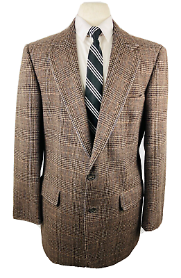 Vintage Stanley Blacker Mens 42R Brown USA Tweed Blazer Sport Coat Suit Jacket
