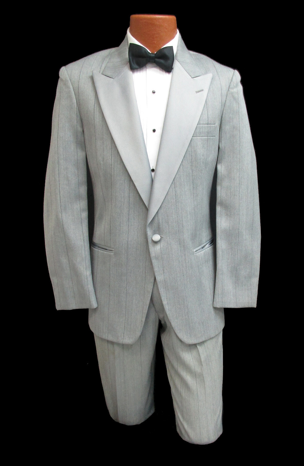 Vintage Christian Dior Men's Light Grey Striped Tuxedo 41R