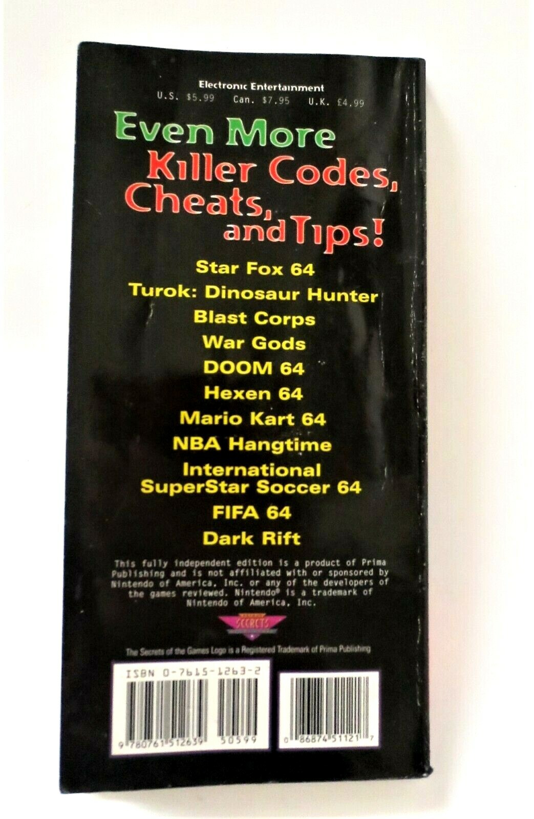 Prima's Nintendo 64 Pocket Power Guide Unauthorized Volume 2 ~ 1997 Paperback