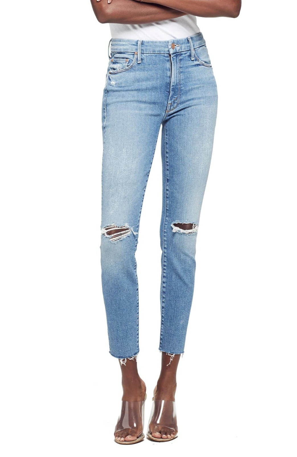 NWT Mother High Waisted Looker Ankle Fray in Thrilling Shots NWT Mother High Waisted Looker Ankle Fray in Thrilling Shots