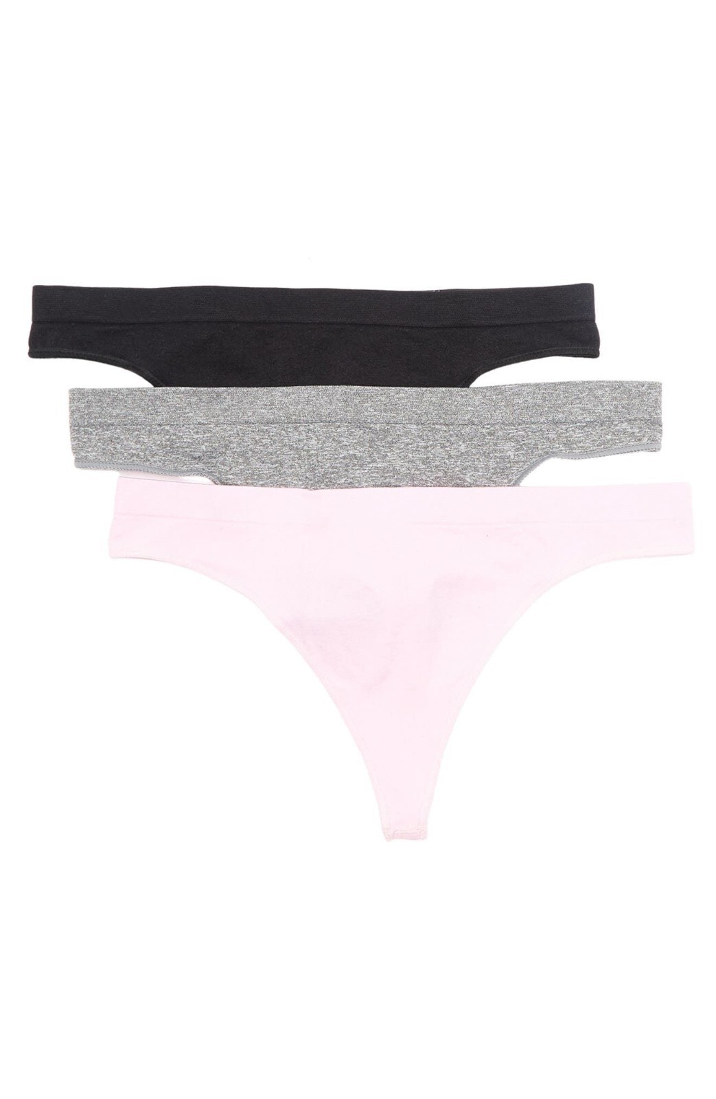 

Комплект из 3 бесшовных трусиков-стрингов ABOUND Nordstrom, розовый, серый, черный,  NWT