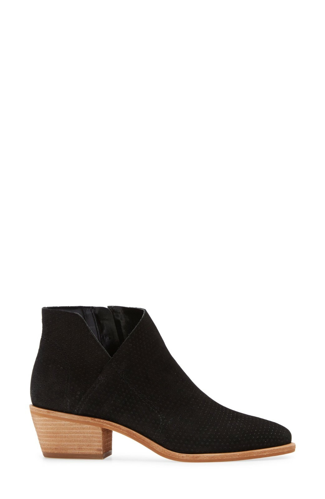 

VINCE CAMUTO Черные перфорированные ботильоны из шелковистой нубуковой кожи ARENDARA 7 US, Черный, ARENDARA