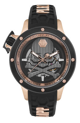 Модные часы Philipp Plein Mens IP из розового золота с ремешком 46 мм