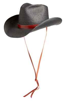 rag & bone 297235 O'Hara Straw Cowboy Hat, Size Small in Black