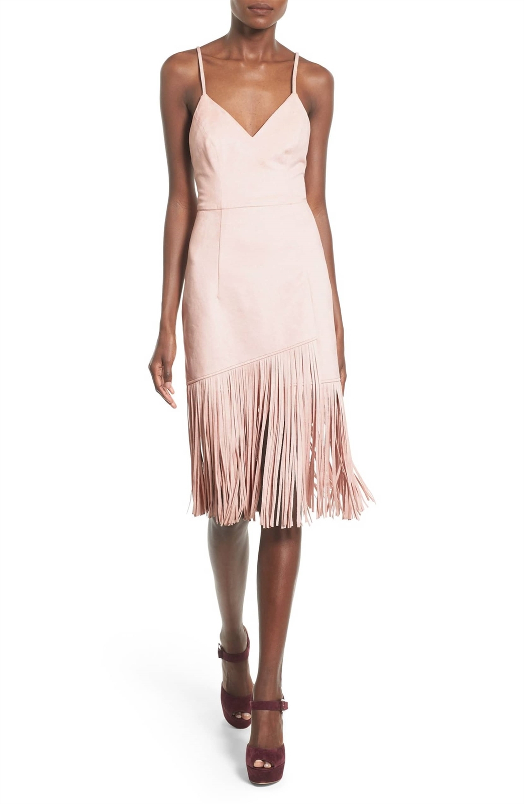 Women's Lovers + Friends 'Firefly' Faux Suede Pink Midi Dress Sz XS