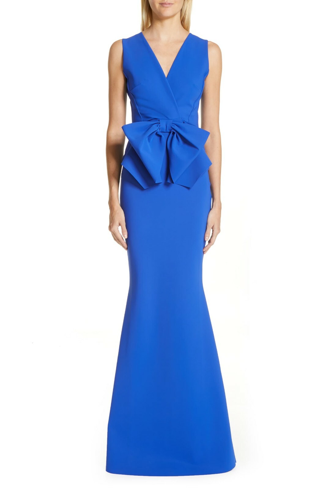 

НОВИНКА CHIARA BONI La Petite Robe Blue OSHUN Вязаное платье «русалка» с бантом спереди 54 ~ /16, Синий, OSHUN