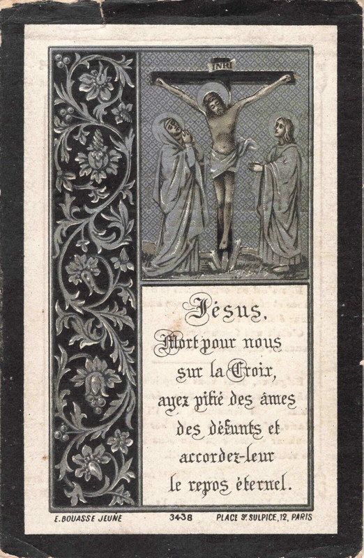 Ancienne Image Pieuse Faire Part Deces 1894 EthÉ Luxembourg