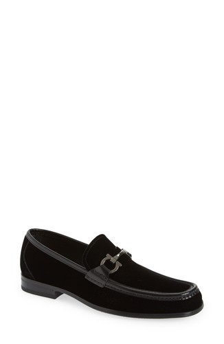

Мужские черные замшевые мокасины Salvatore Ferragamo Gandioso Gancio Ornament США, Черный