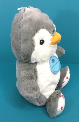 Cloud B Dreamy Hugginz Holiday Penguin Gray White Red Stars Plush Stuffed Animal