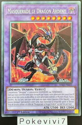 Carte YU-GI-OH! MASQUERADE LE DRAGON ARDENT RA02-FR022 CR NEUF