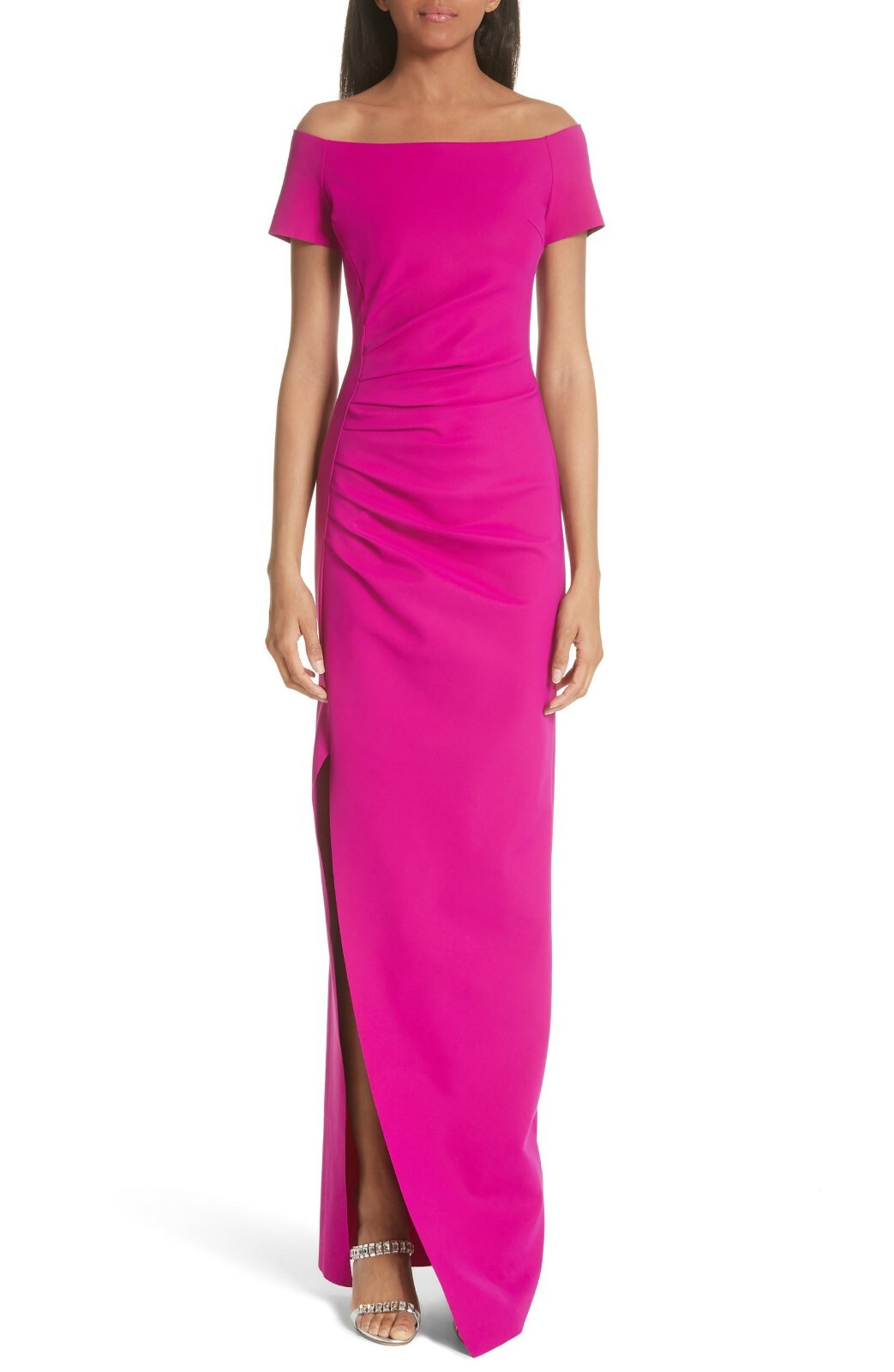 

CHIARA BONI La Petite Robe Cyclamen Розовое платье с открытыми плечами DAVIS Column Dress 54 16, Розовый, DAVIS