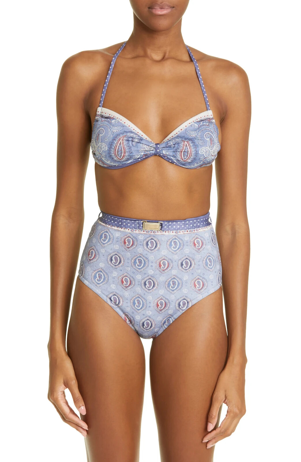 【ZIMMERMANN】vitali crochet-trimmed floral-print swimsuit ZIMMERMANN Vitali Crochet-Trimmed Floral Swimsuit in Red