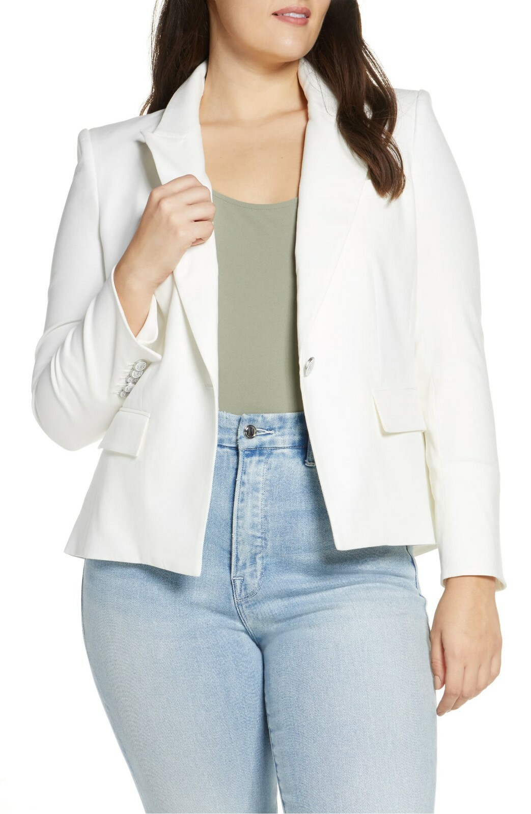 

VERONICA BEARD Off-White Schoolboy Danielle Dickey Пиджак-стрейч  M GUC, Белый, Danielle