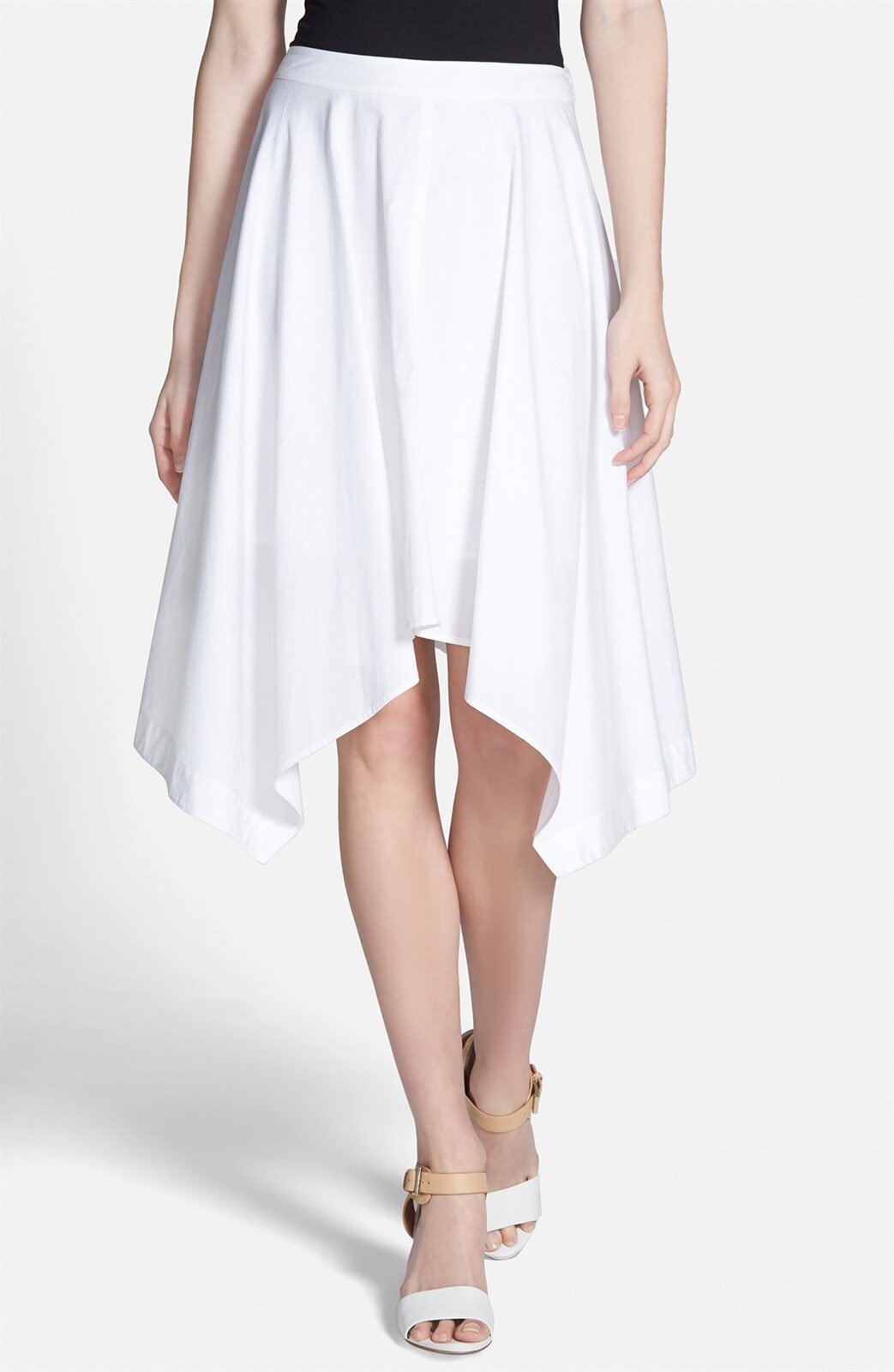 Rebecca Minkoff Womens 'Jackie' Asymmetrical A-Line Skirt Chalk 124303 Size 12